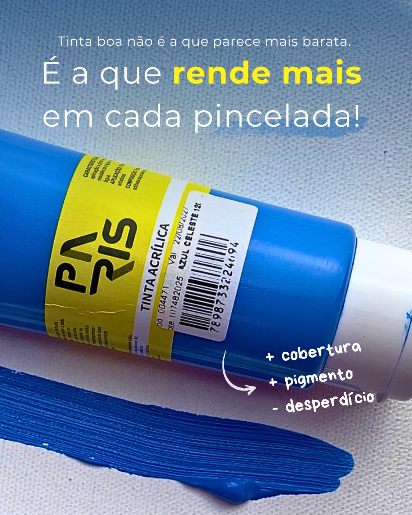 Tem tinta que parece econômica.
E tem tinta que realmente rende. 🎨

Mais pigmento, mais cobertura e menos desperdício fazem diferença no resultado… e no processo também.

Quando a tinta entrega mais,
você usa menos camadas, economiza material
e ganha tempo no processo. ✨